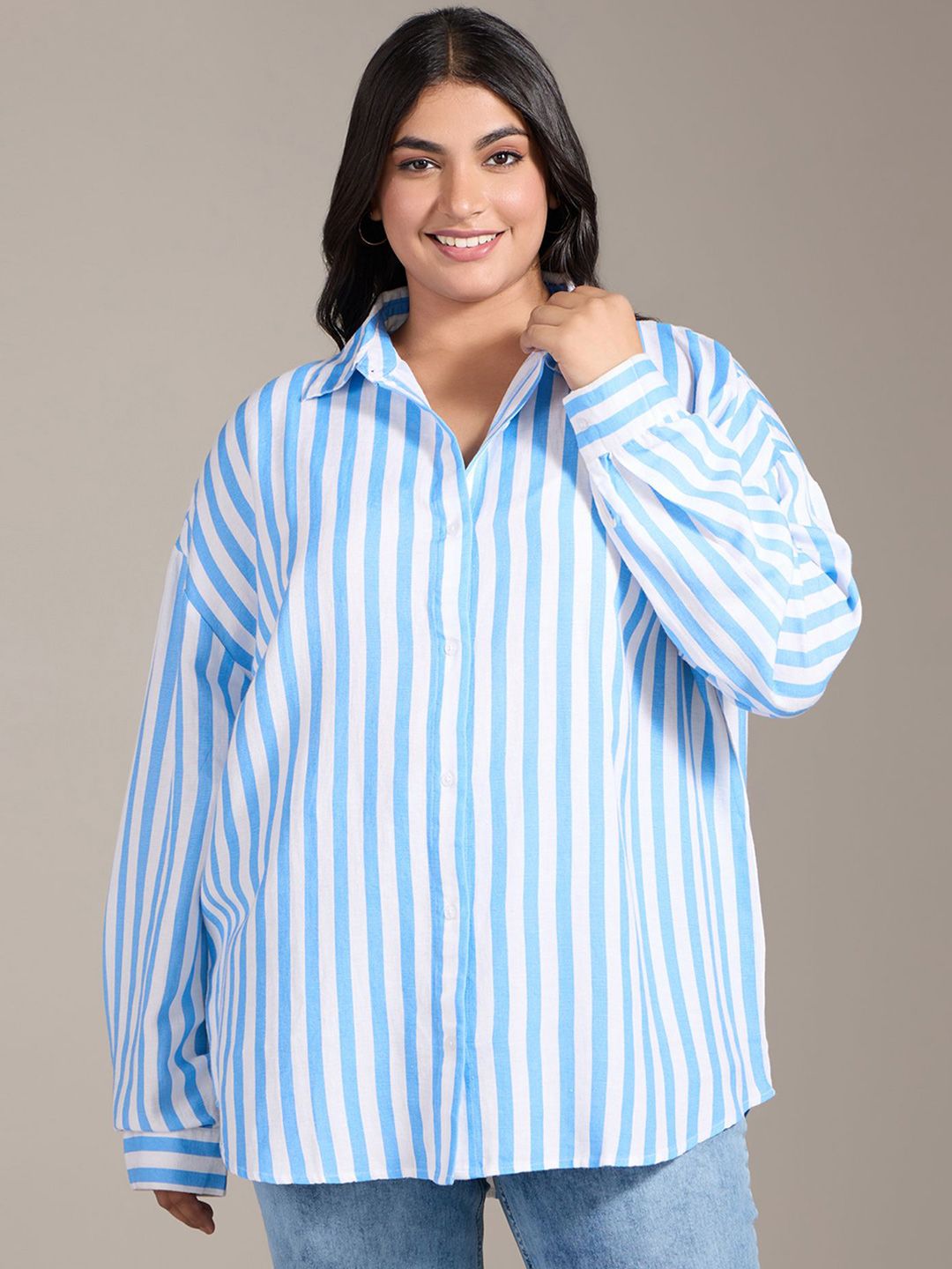 20Dresses Women Opaque Striped Casual Shirt-picture-12