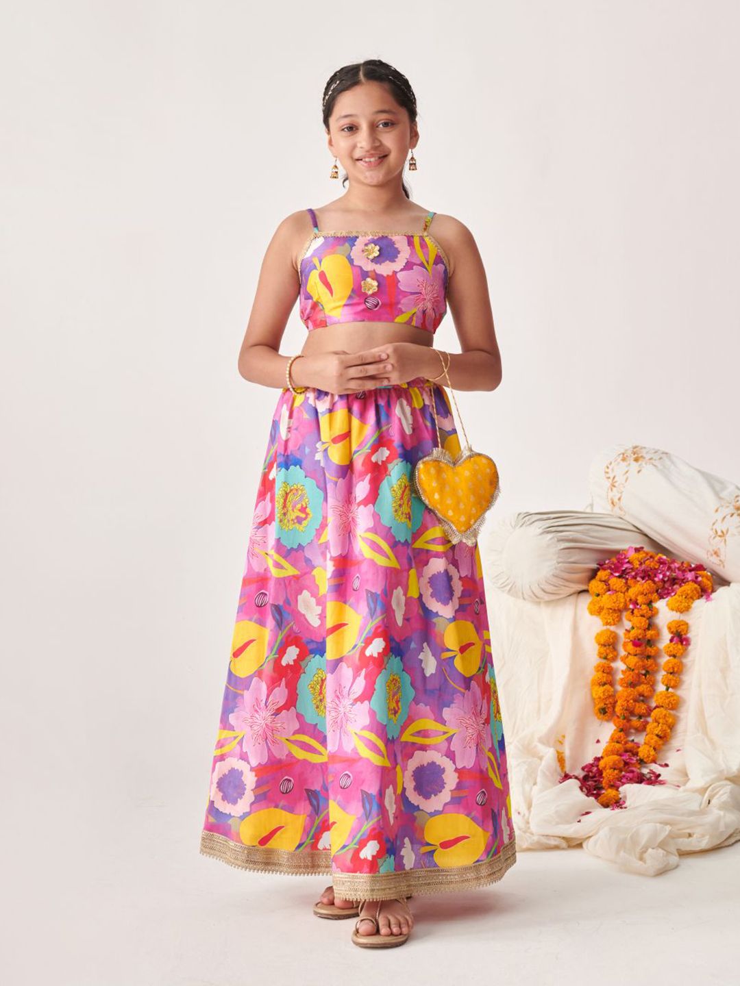 pspeaches Girls Printed Ready to Wear Lehenga &-picture-33