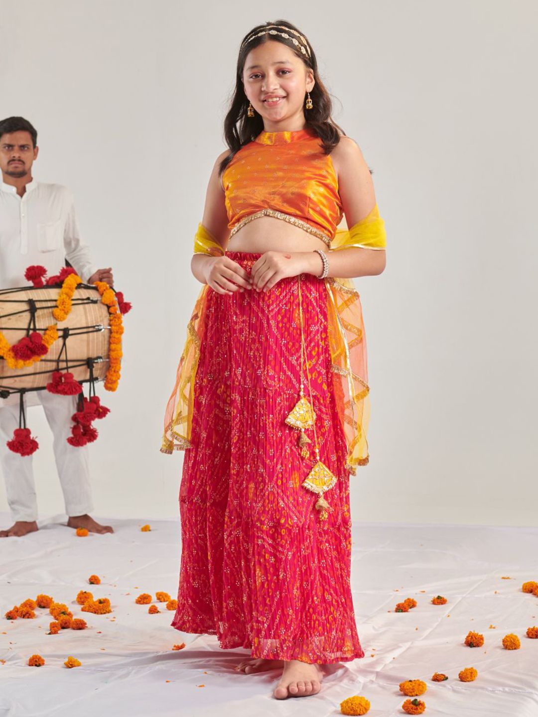 pspeaches Girls Printed Ready to Wear Lehenga & Blouse With Dupatta-picture-27