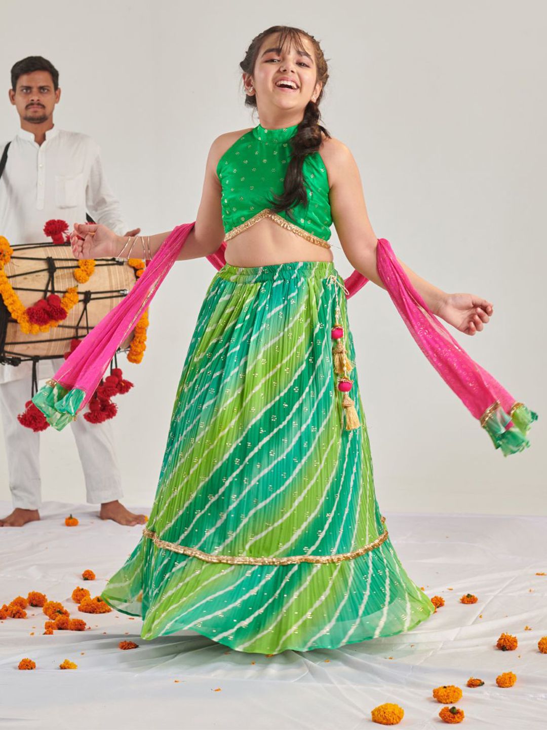 pspeaches Girls Printed Ready to Wear Lehenga & Blouse With Dupatta-picture-34