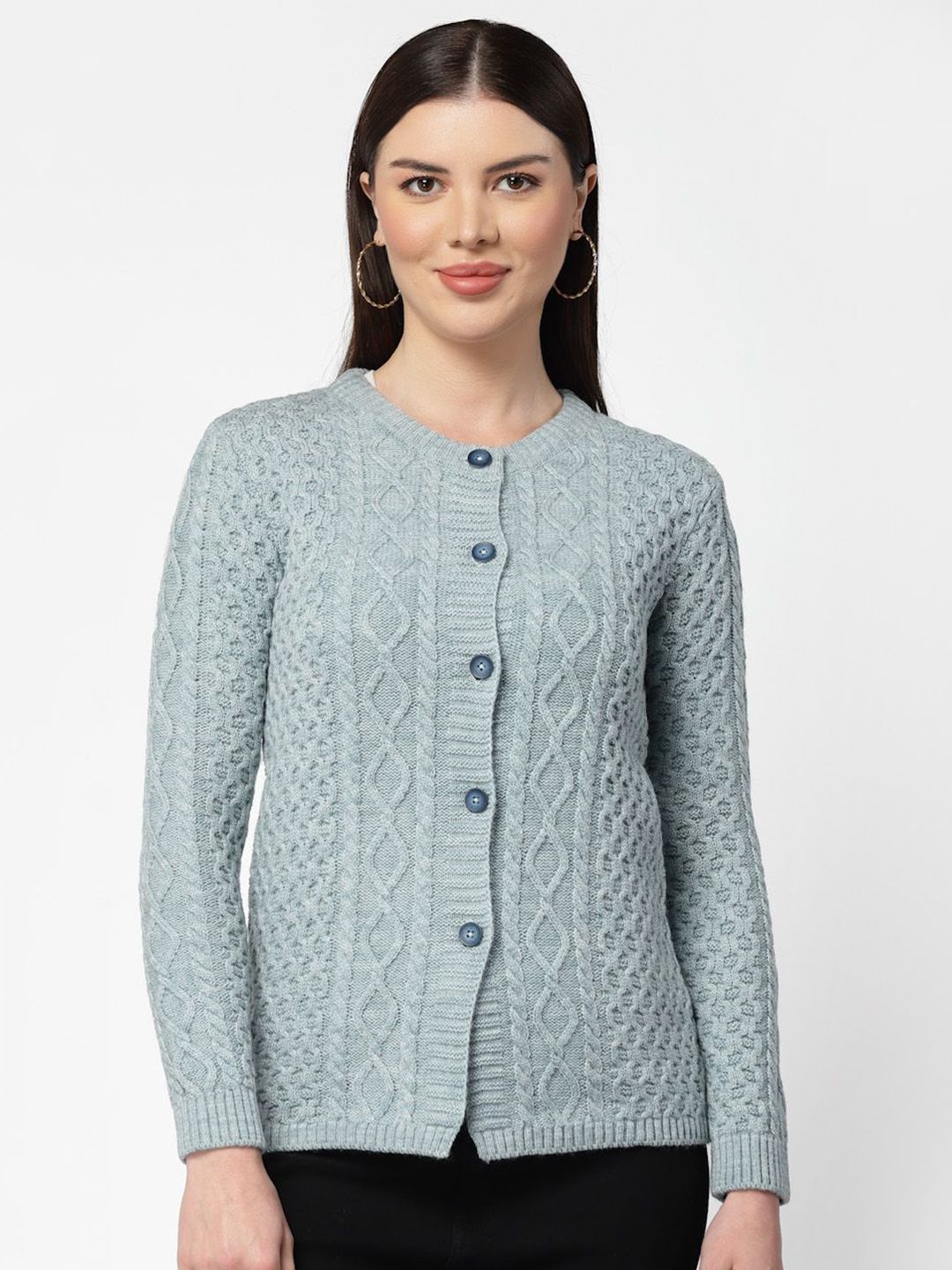 Kalt Women Cable Knit Cardigan-image-34