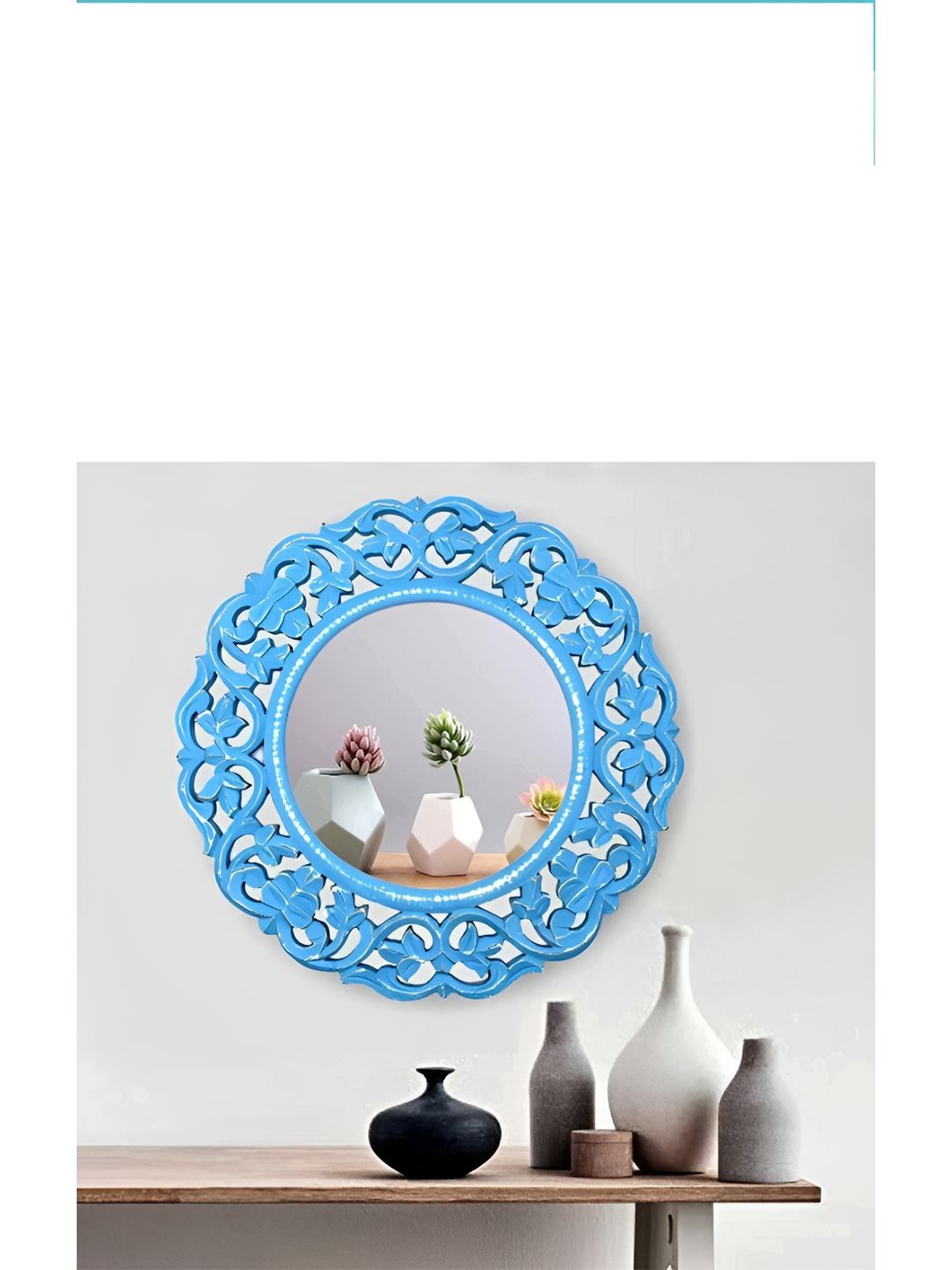 vas collection home VAS Wall Decor collection home Blue Wood Decorative Mirror-picture-41