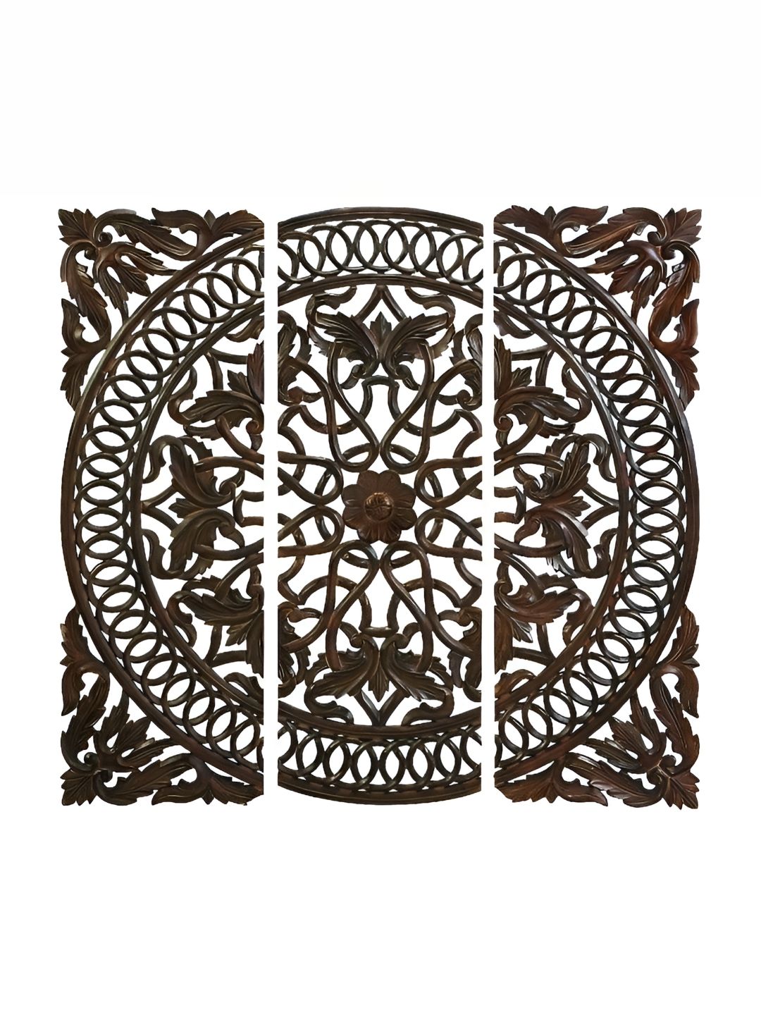 VAS collection home Brown 3 Pieces Textured Wooden Wall Decor-picture-32