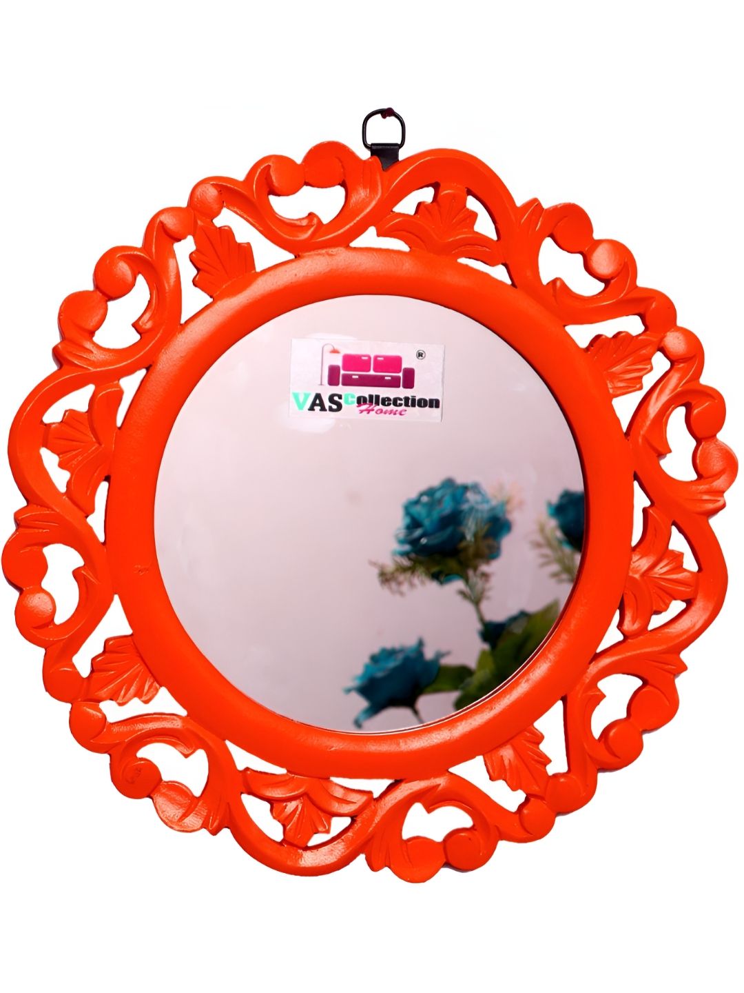 VAS collection home Red Textured Wooden Wall Mirror-picture-42