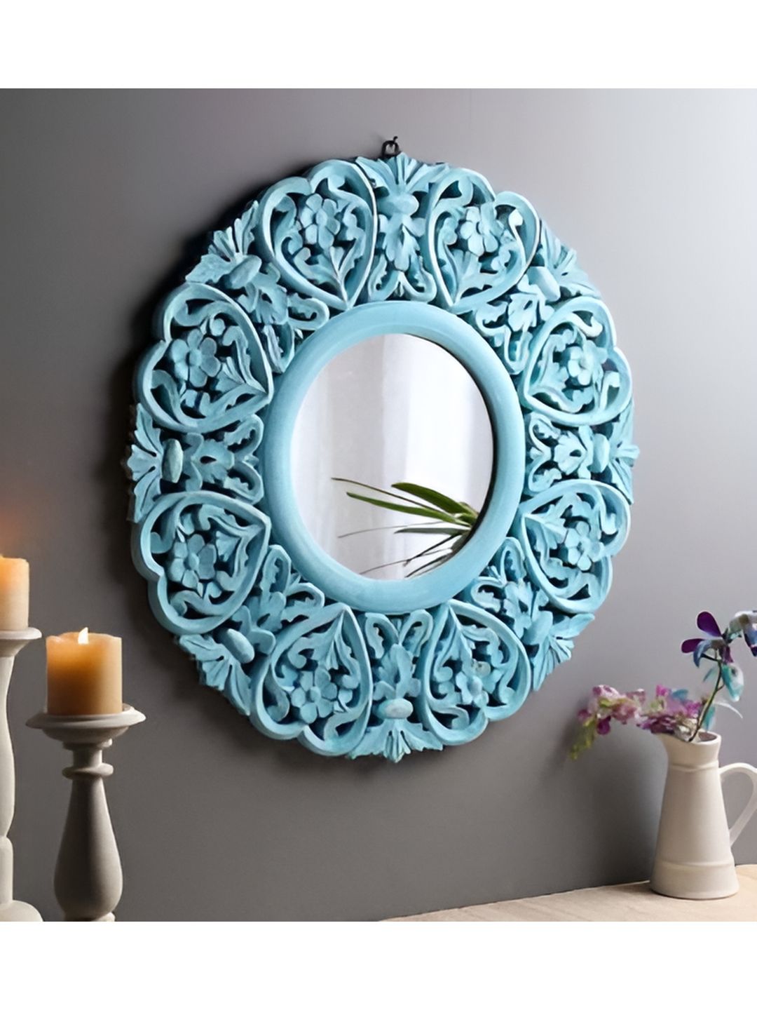 VAS collection home Blue Wooden Wall Mirrors-picture-19