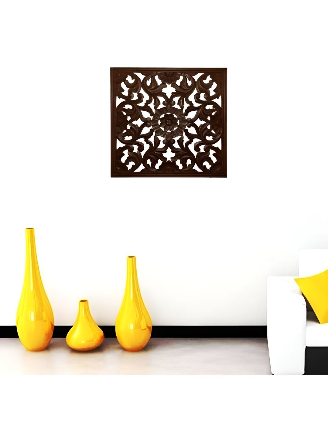 VAS collection home Brown Textured Wooden Wall Decor Plate-picture-23