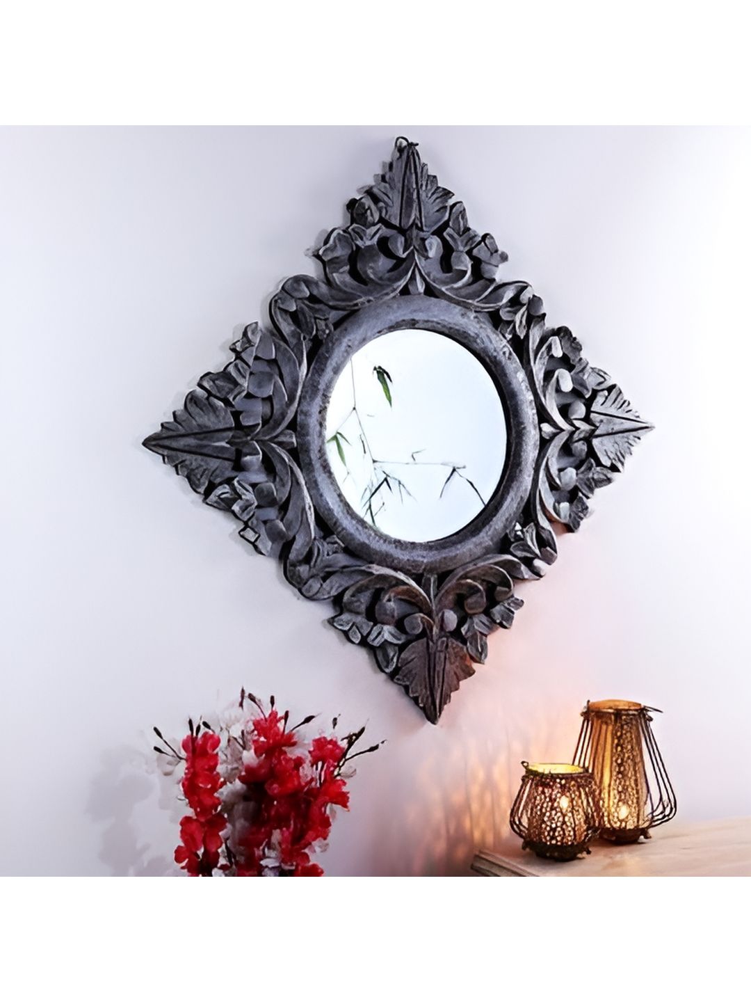 VAS collection home Black & Silver Wooden Framed Decorative Wall Mirrors-image-43