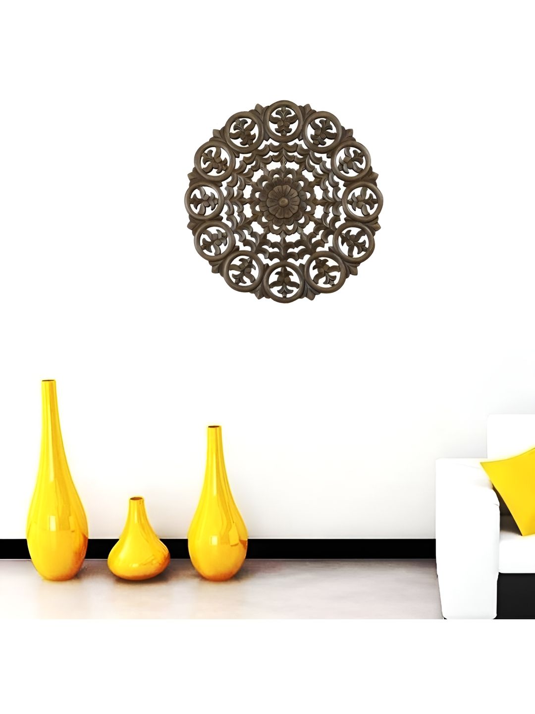 VAS collection home Brown Textured Wooden Wall Plates-picture-41