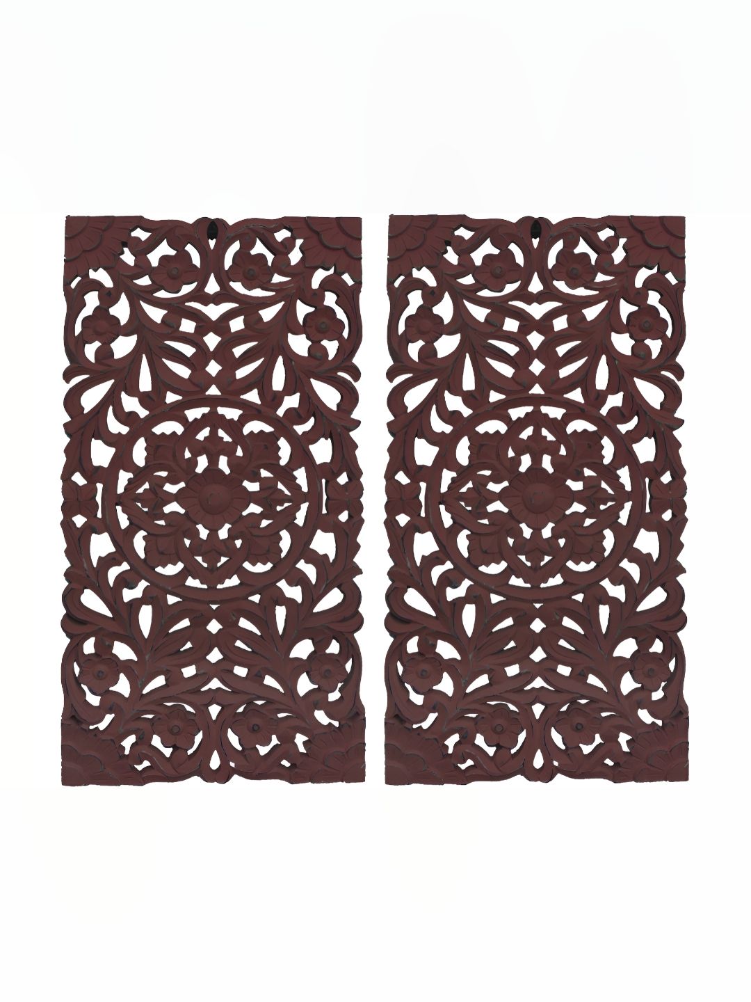 VAS collection home Brown 2 Pieces Textured Wooden Wall Decor-picture-33