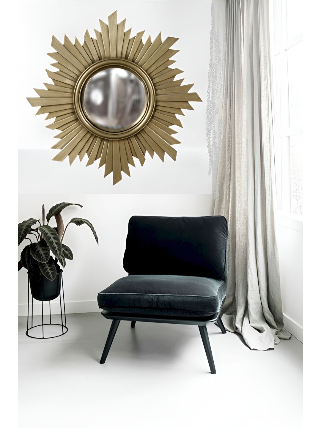 VAS collection home Gold Toned Textured Wooden Frame Wall Mirror-image-20