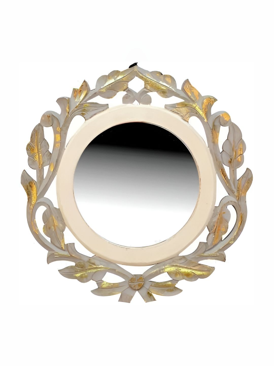 VAS collection home Cream Coloured Textured Wooden Frame Wall Mirror-image-43