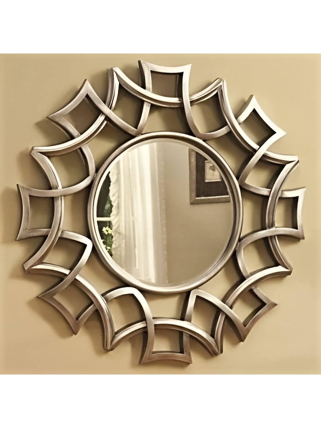 VAS collection home Grey & Black Wooden Wall Mirror-image-10