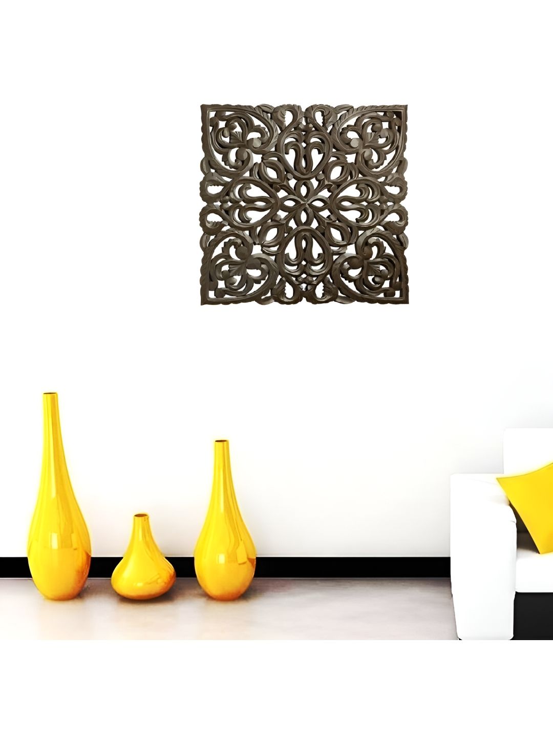 VAS collection home Brown Textured Wooden Decor Wall Plate-picture-30