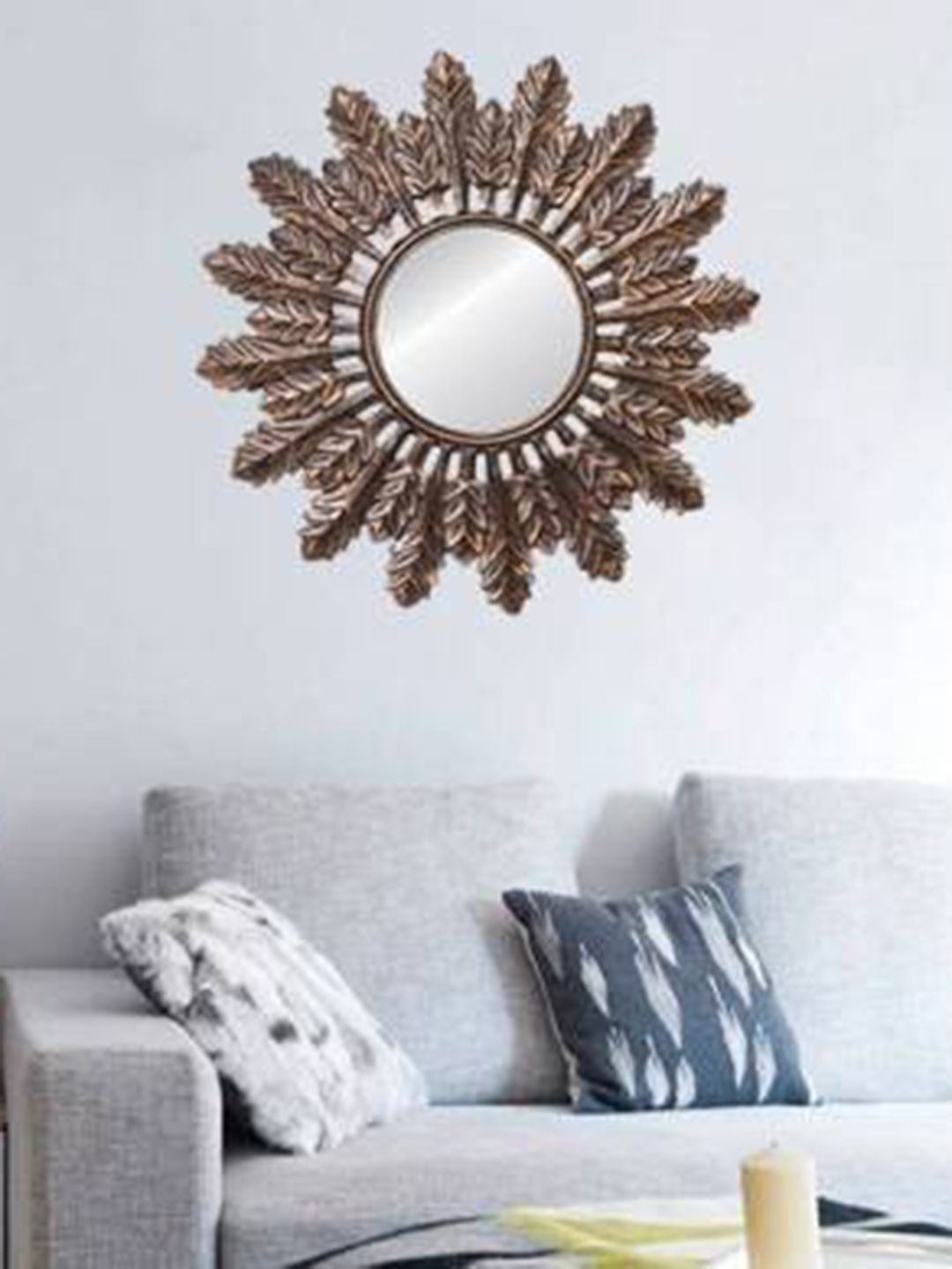 VAS collection home Metallic Toned Textured Wooden Wall Mirror-picture-25