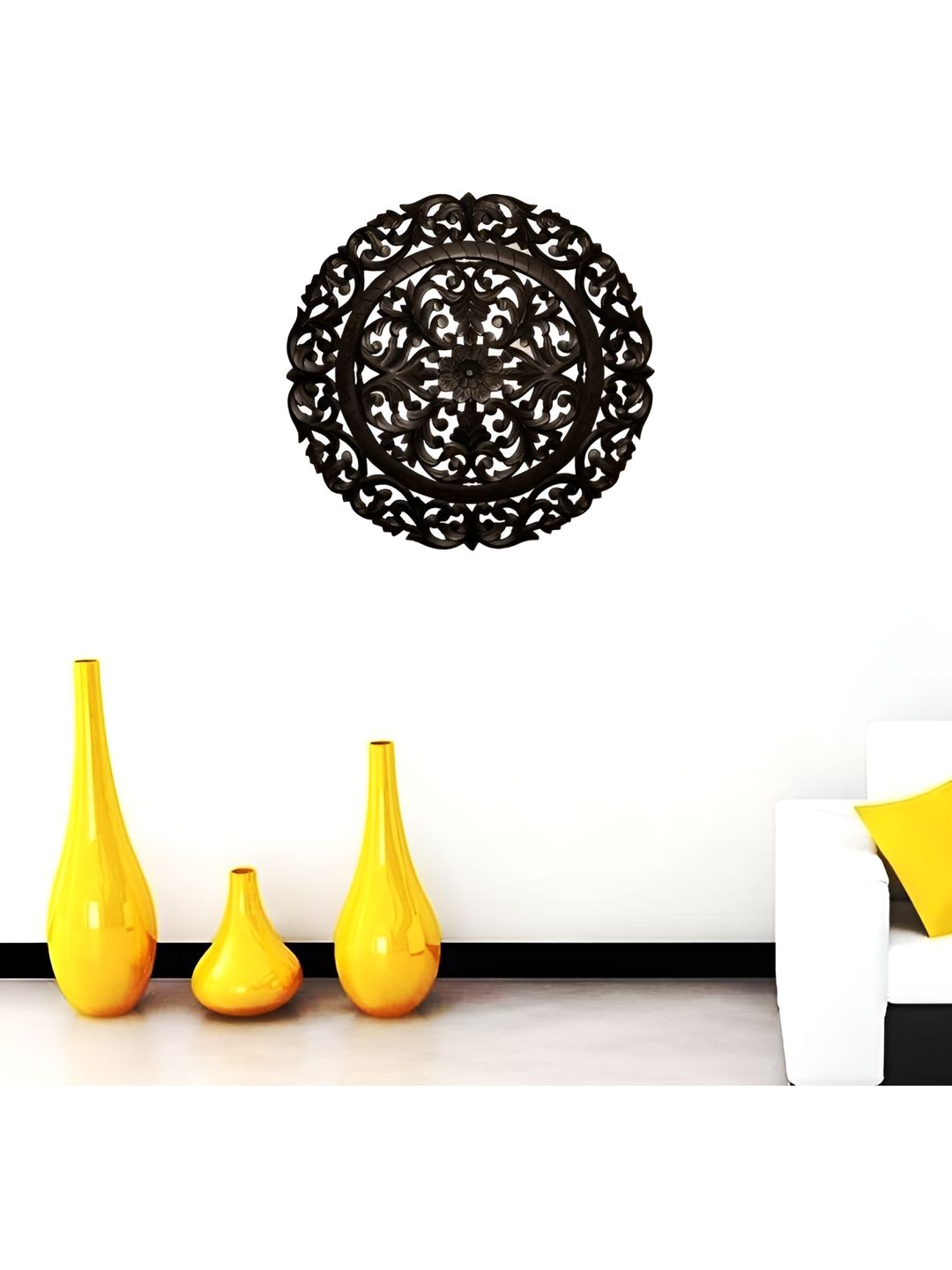 VAS collection home Brown Textured Wooden Wall Plates-picture-40