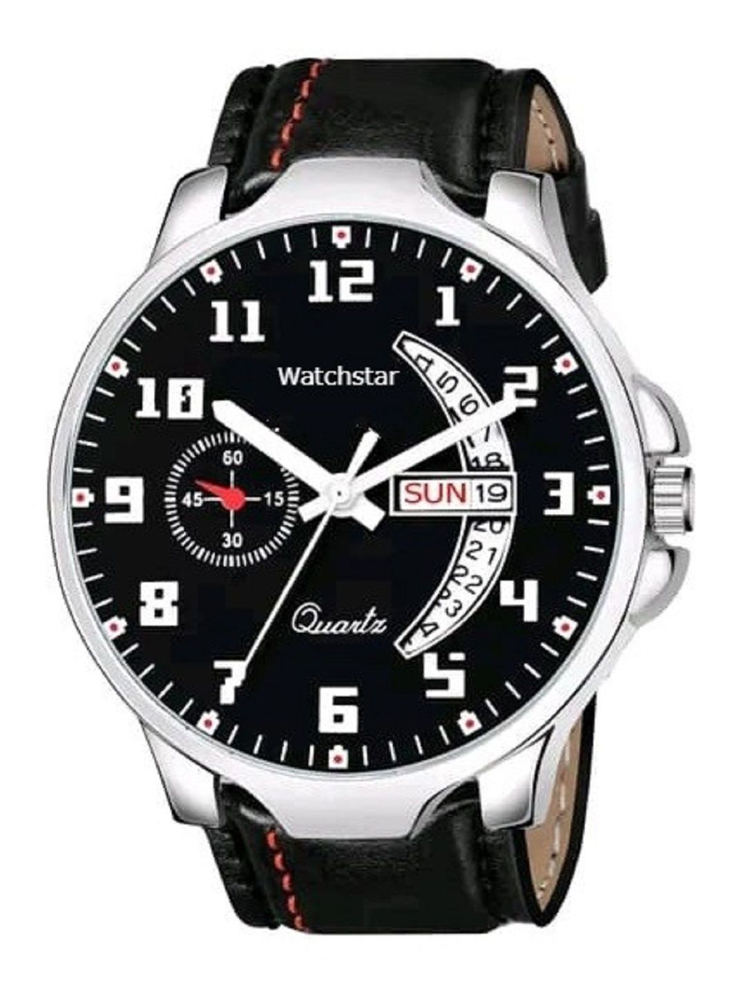 WATCHSTAR Men Printed Dial & Leather Bracelet Style Straps Analogue Watch DD Black Black Leather-image-37