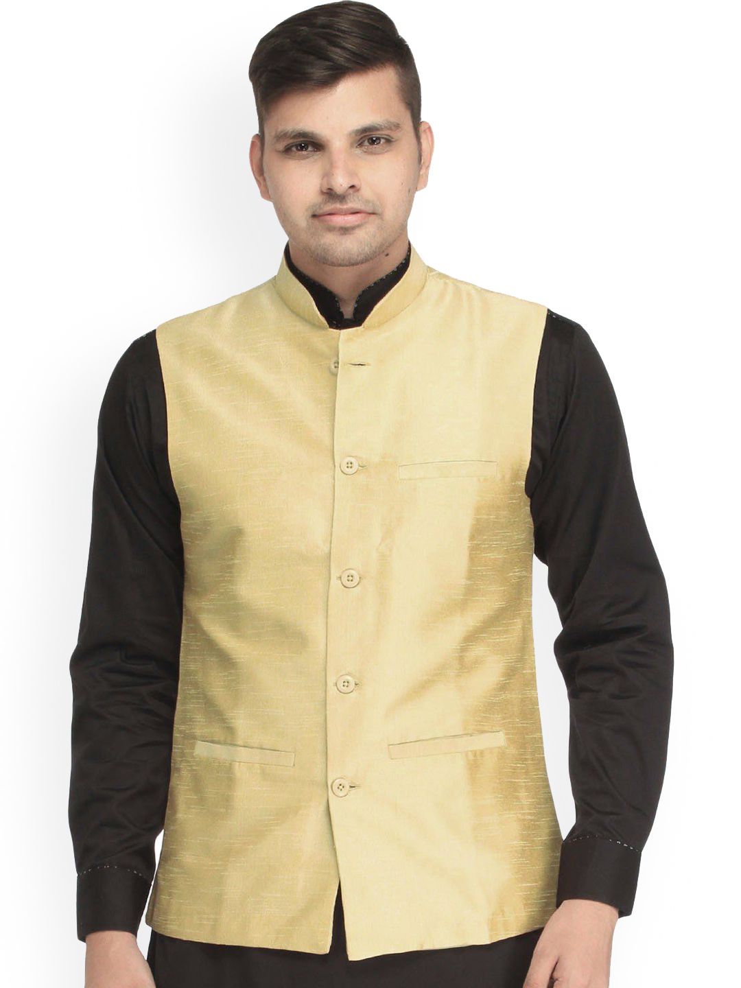 Exotic India Woven Nehru Jacket-picture-20