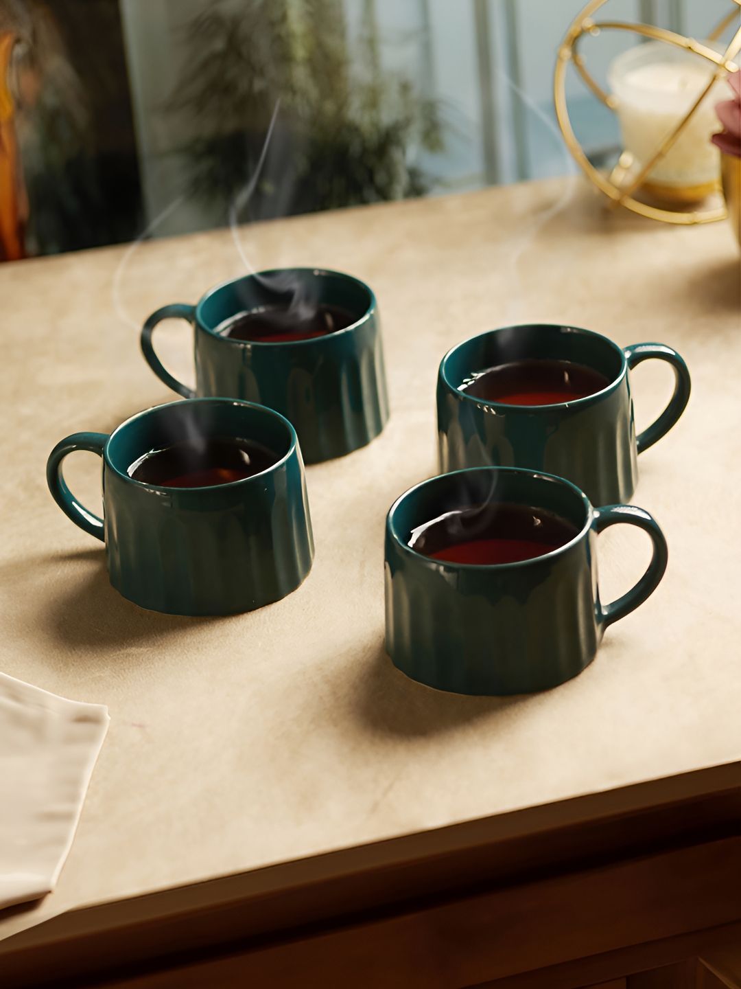 Troveas Green Solid Bone China Glossy Cups Set of Cups and Mugs-image-29
