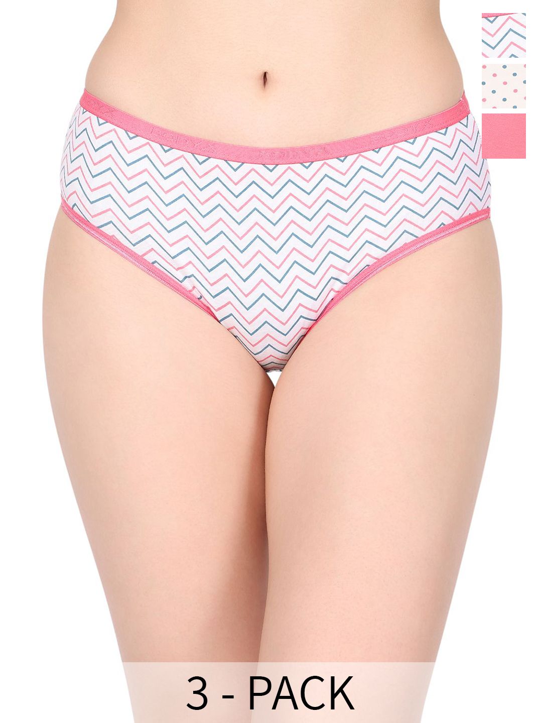 BODYX Pack Of 3 Printed Mid-Rise Basic Briefs - BX512-MULTI-3PCS-XXL-picture-11