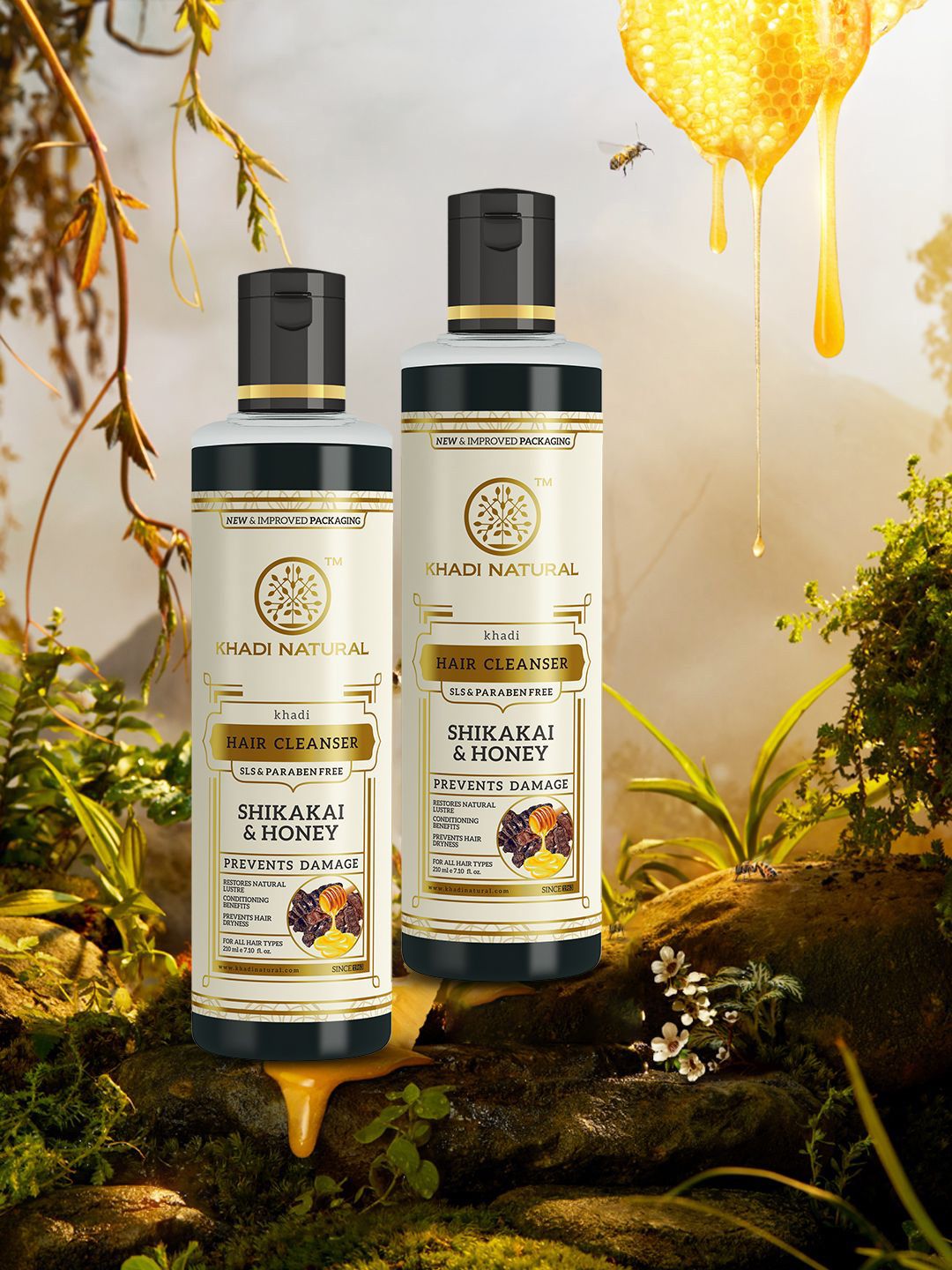 Khadi Natural Set Of 2 Shikakai & Honey Hair Cleanser - 210ml Each-picture-32