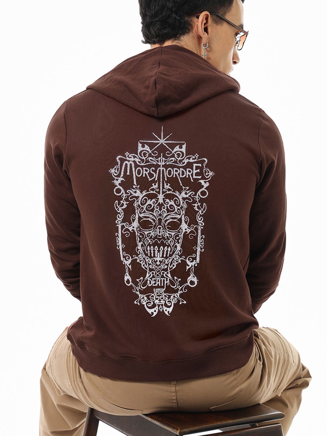Bewakoof Men Harry Potter Death Eater Printed Hooded Sweatshirt-picture-20