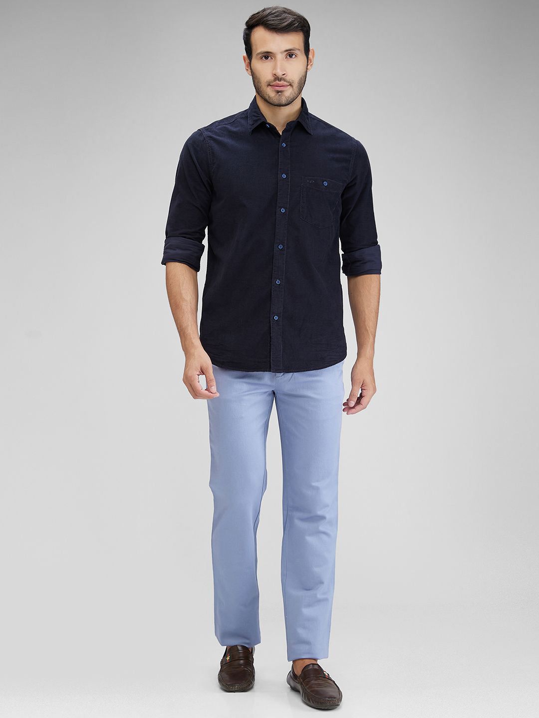 Men's Teal Standard Opaque Casual Shirt