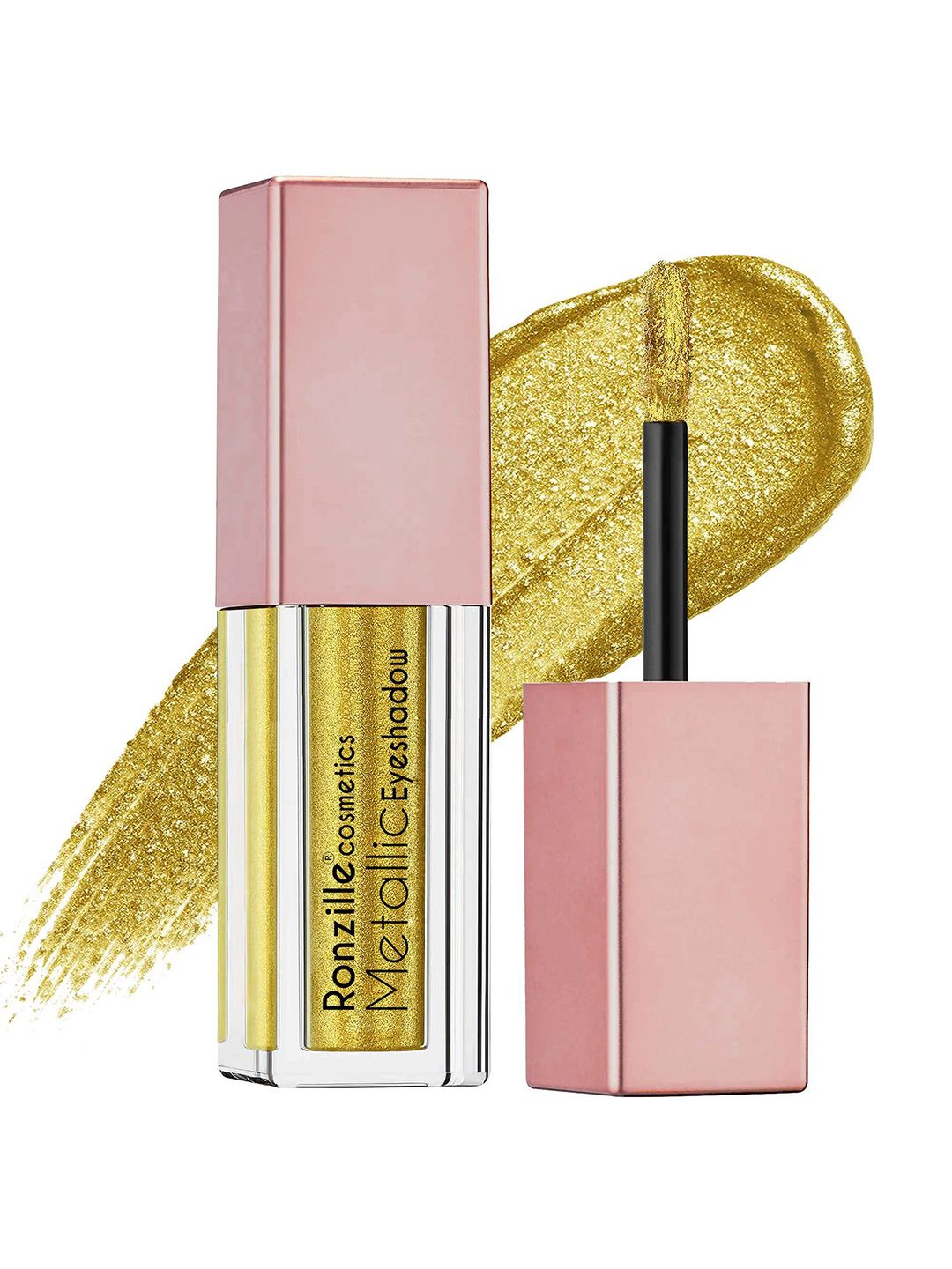 Ronzille Metallic Long Lasting Glitter Liquid Eyeshadow 5 ml - Golden 01-picture-17
