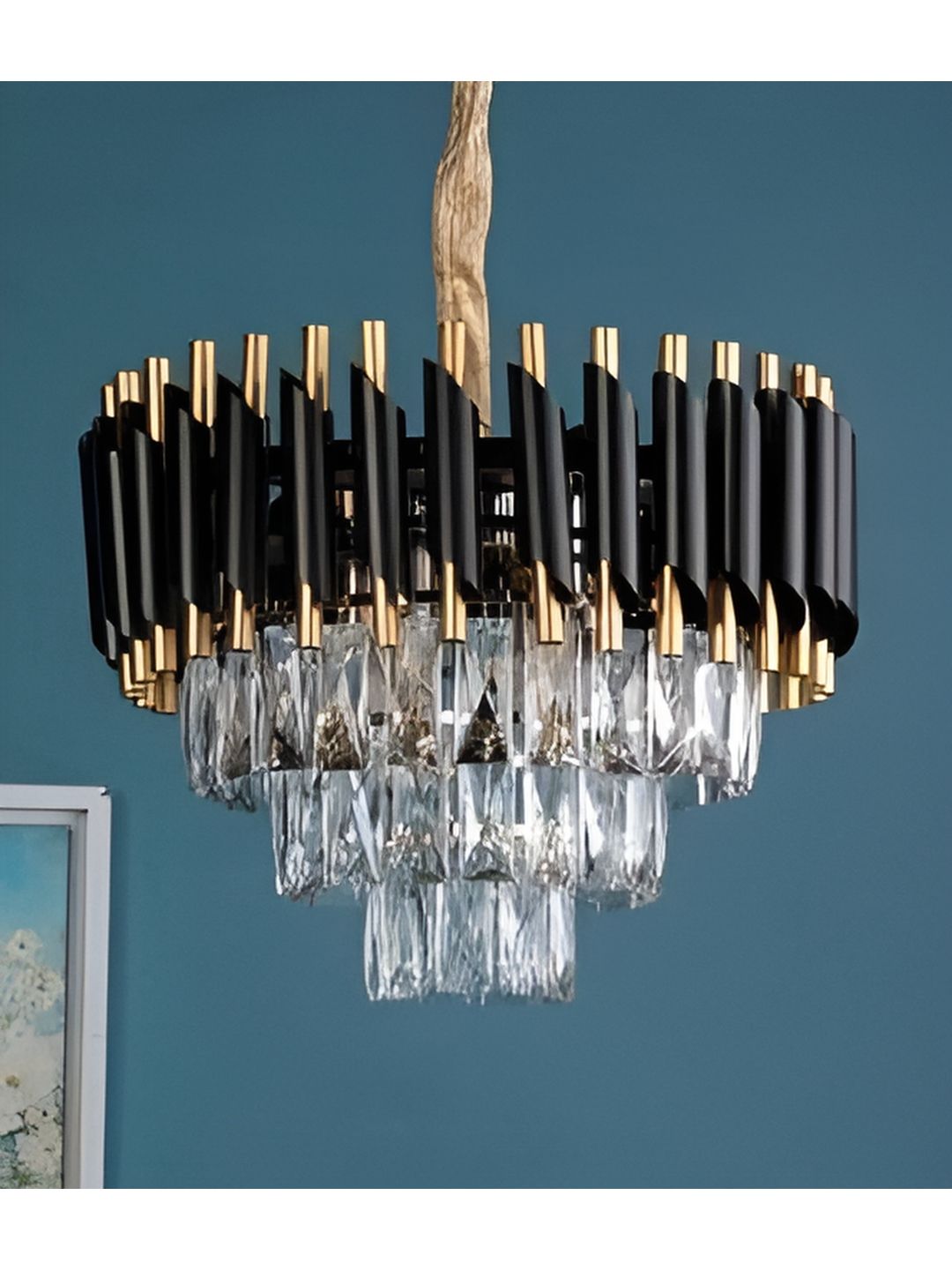 SHRI MAHAL ANTIQUES Gold-Toned Traditional Ceiling Lamp-picture-15