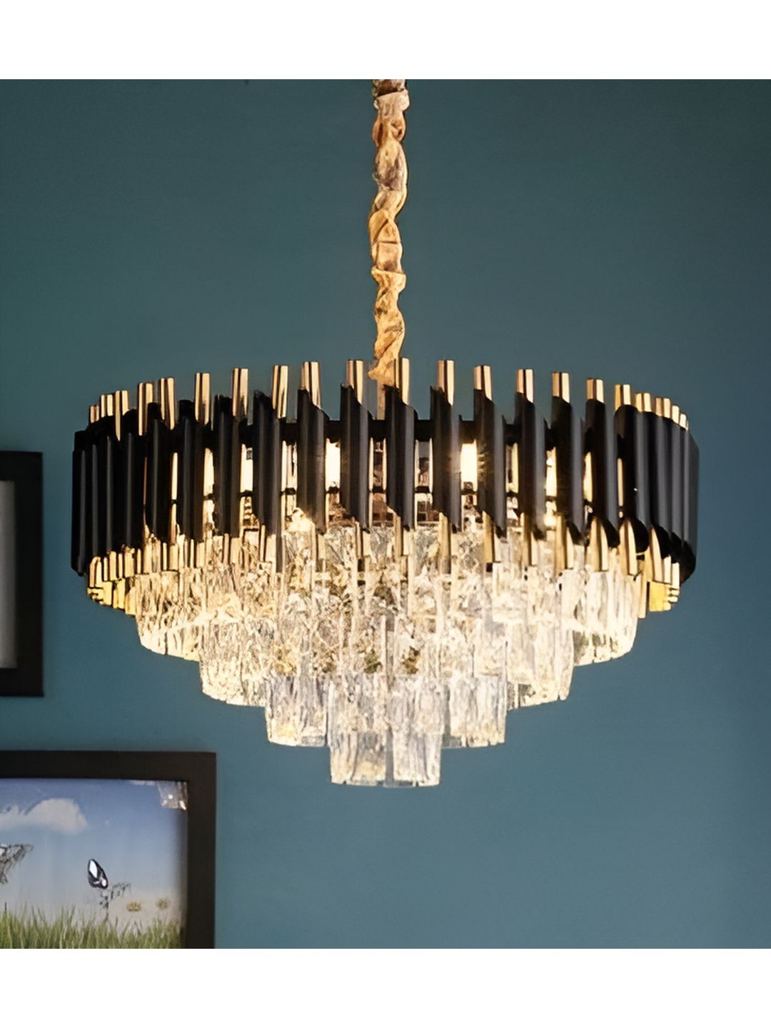 SHRI MAHAL ANTIQUES Gold-Toned Traditional Ceiling Lamp-picture-33