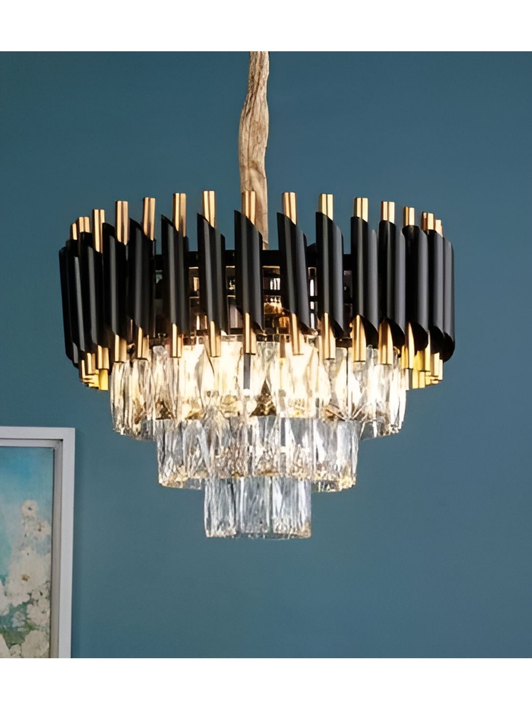 SHRI MAHAL ANTIQUES Gold-Toned Traditional Ceiling Lamp-picture-10