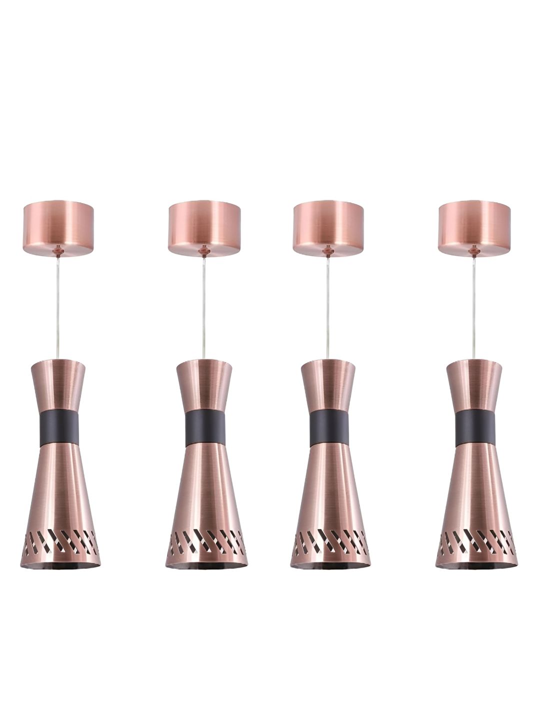 DENICRAAS Gold-Toned 4 Pieces Textured Aluminium Bell Contemporary Ceiling Lamps-picture-44