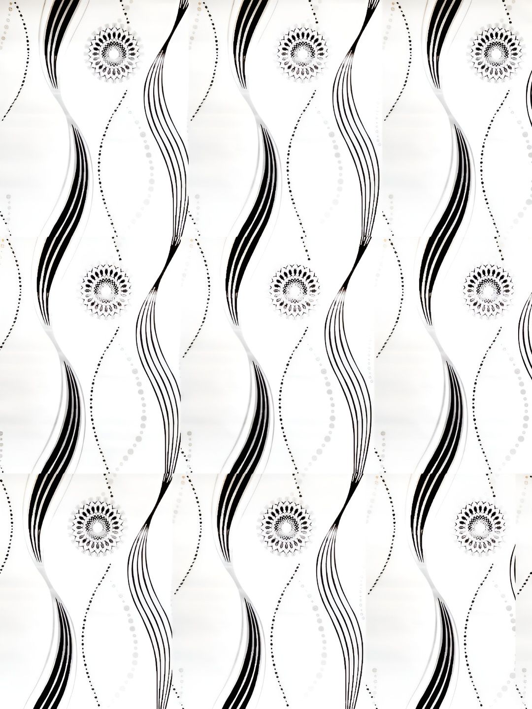 Asian royal White & Black Abstract Self Adhesive Heat Resistant Waterproof Wall Sticker-picture-36