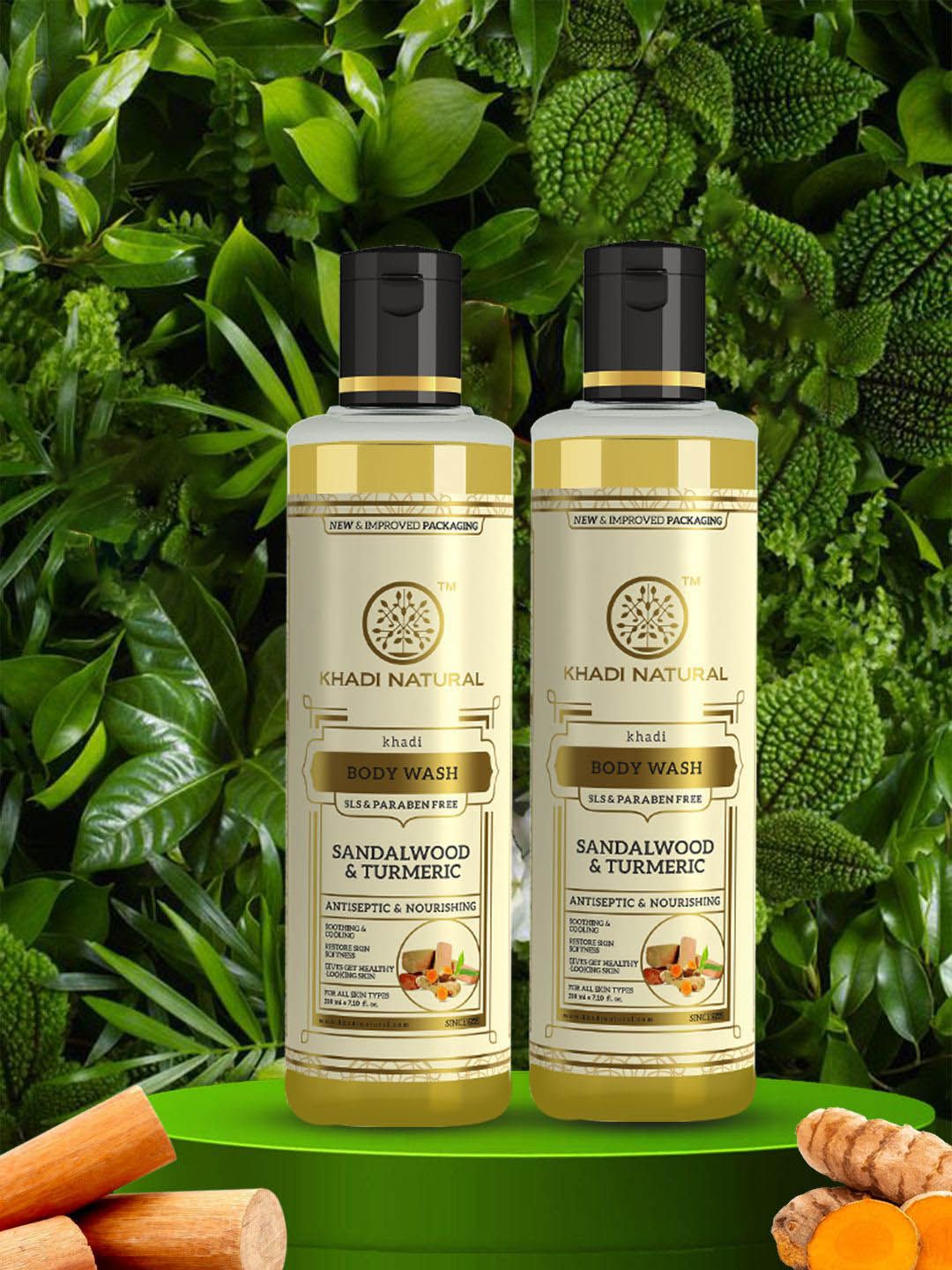 Khadi Natural Set Of 2 Sandalwood & Turmeric Body Wash - 210ml Each-image-48