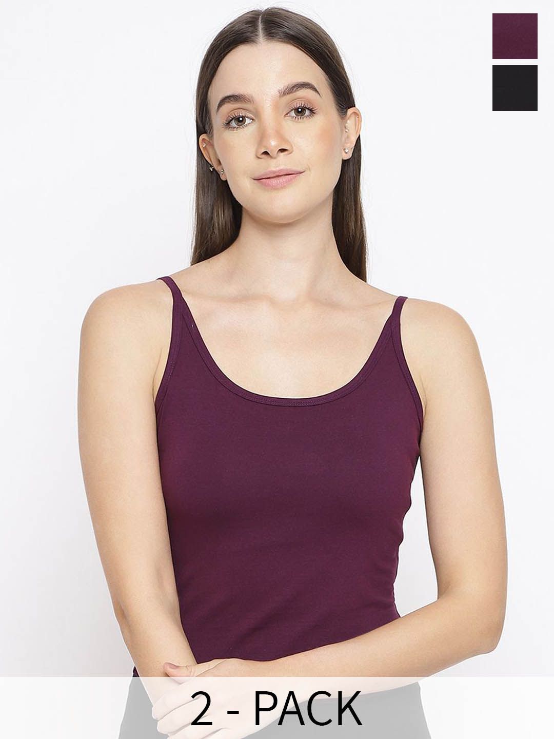 La Intimo Women Pack Of 2 Cotton Non-Padded Camisoles-picture-23