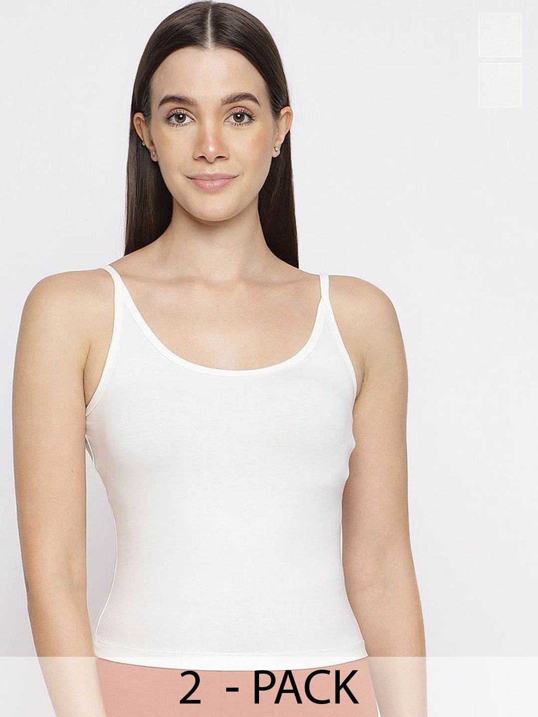 La Intimo Women Pack of 2 Shoulder Strap Non Padded Camisoles-picture-26