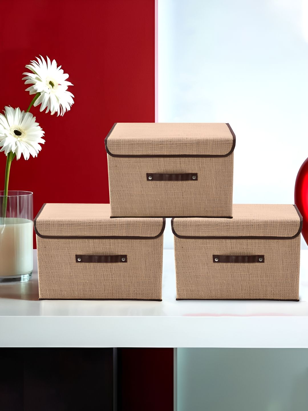 Kuber Industries Brown Set of 3 Regular Drawer Organiser Organisers-picture-33