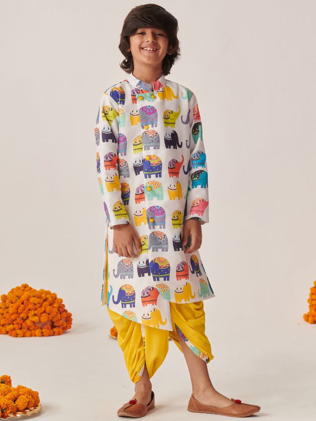 pspeaches Boys Printed Regular Kurta with Dhoti Pants-picture-26