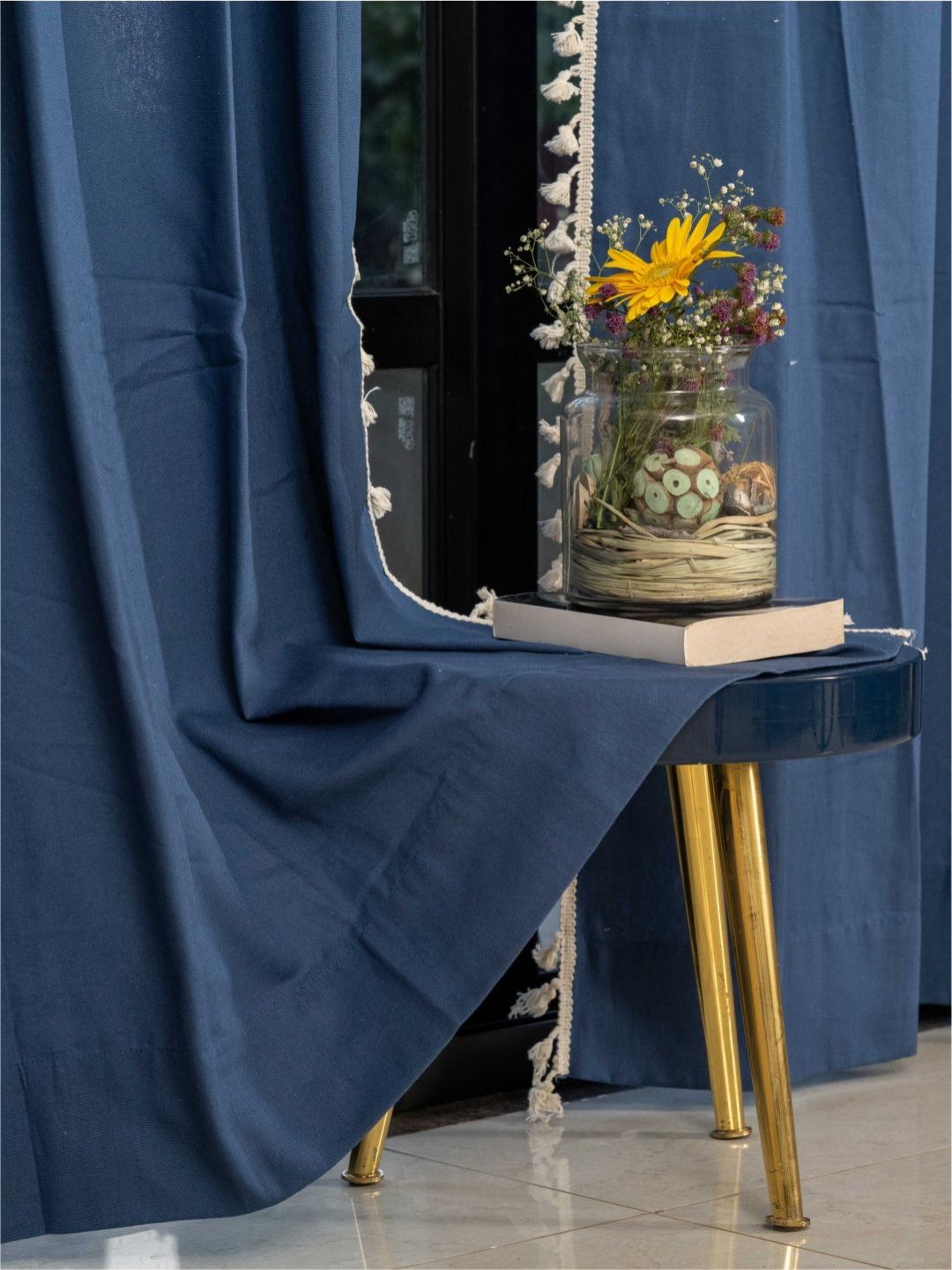 URBAN SPACE Blue Door Curtain-picture-34