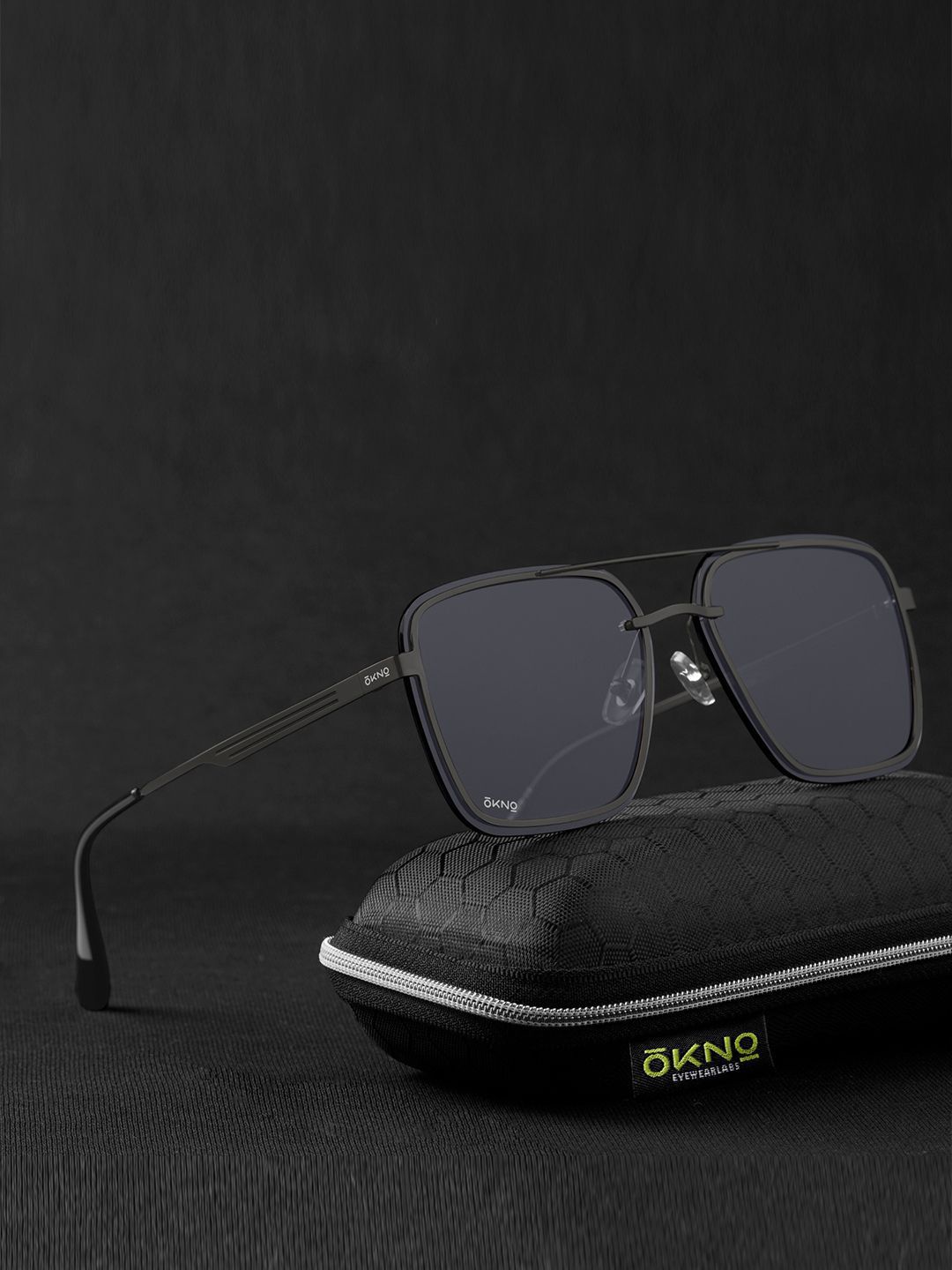 OKNO Unisex Rectangle Sunglasses with Polarised and UV Protected Lens-image-19