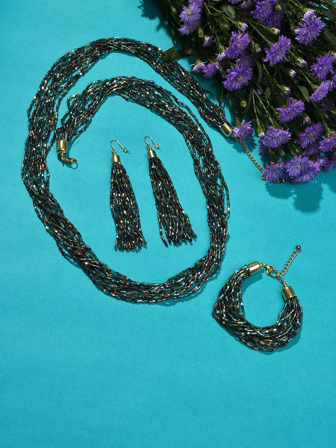 SOHI Gold-Plated Beaded Jewellery Set-picture-7