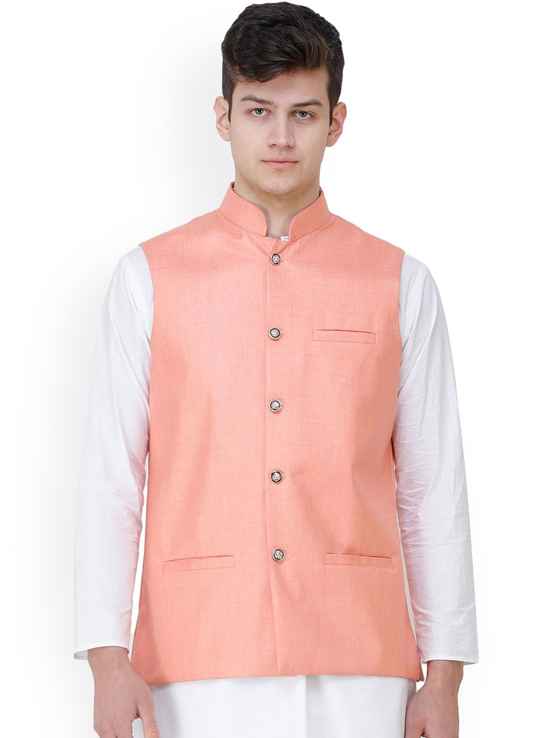 Exotic India Mandarin Collar Nehru Jacket-picture-28
