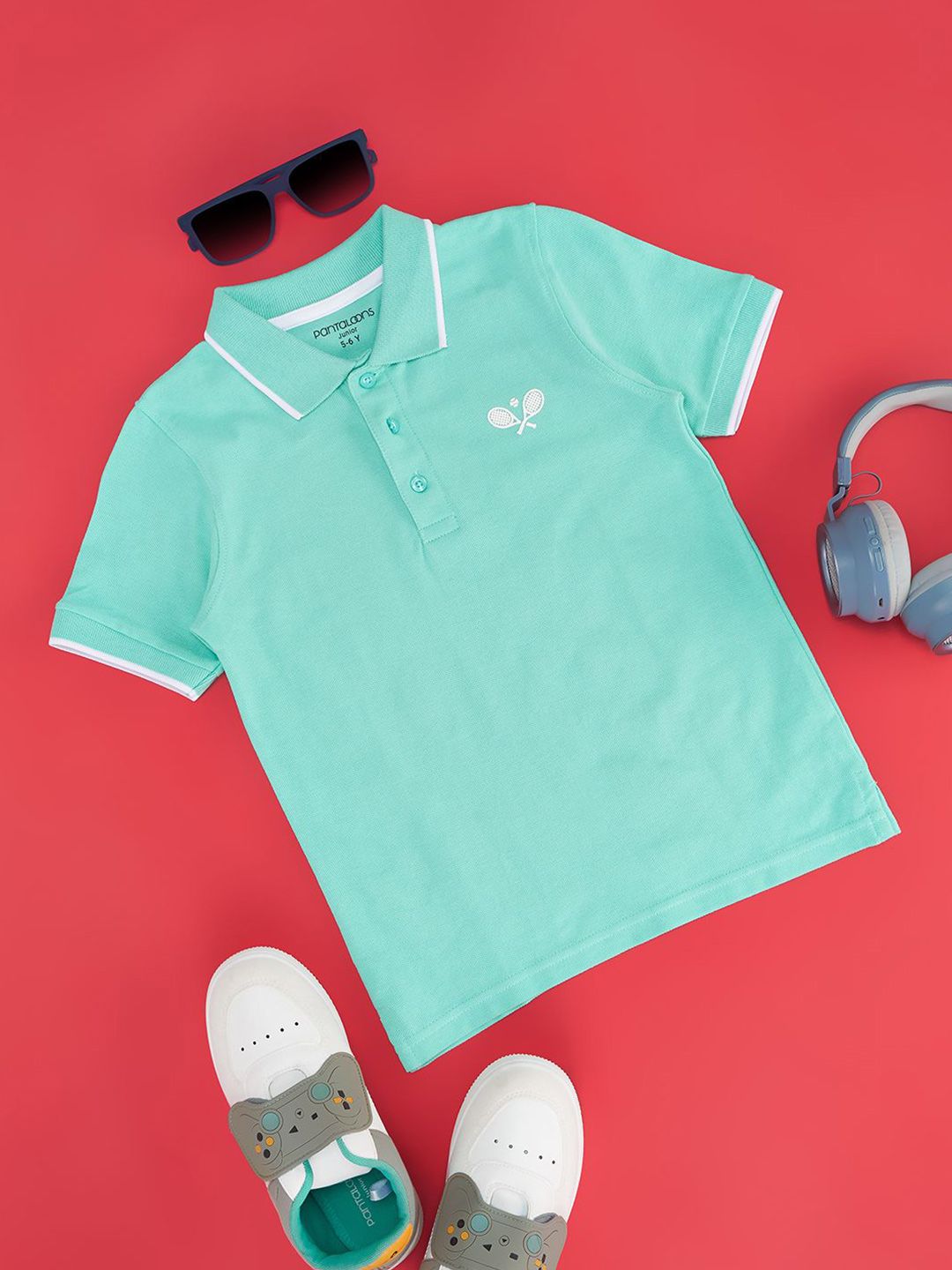 Pantaloons Junior Boys Typography V-Neck Applique T-shirt-picture-43