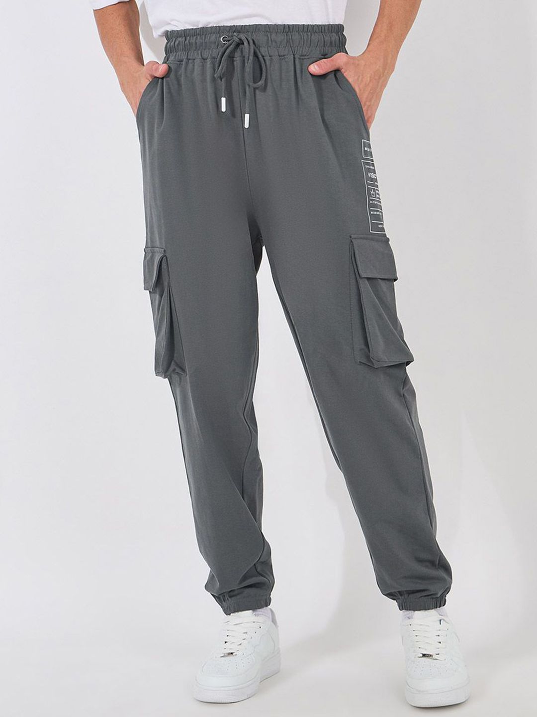 Styli Men Graphic Printed Oversized Cargo Joggers-picture-35