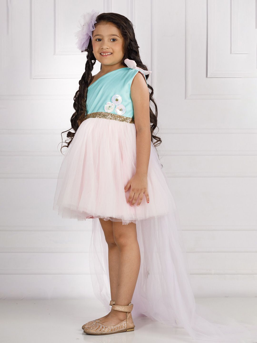 The Lush Affair One Shoulder Net Fit and Flare Dress-image-41