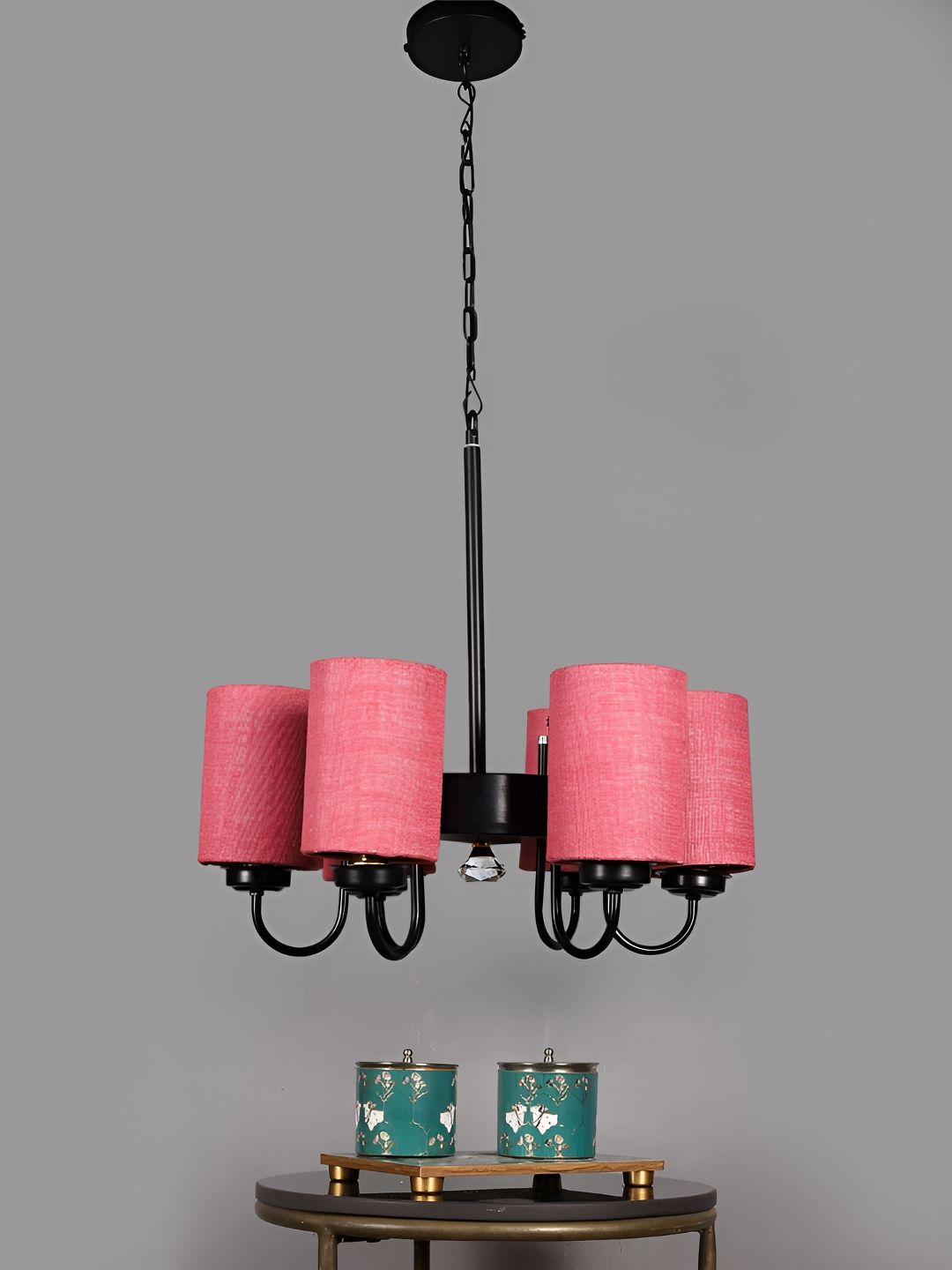 Devansh Pink & Black Iron Quirky Ceiling Lamp-picture-25