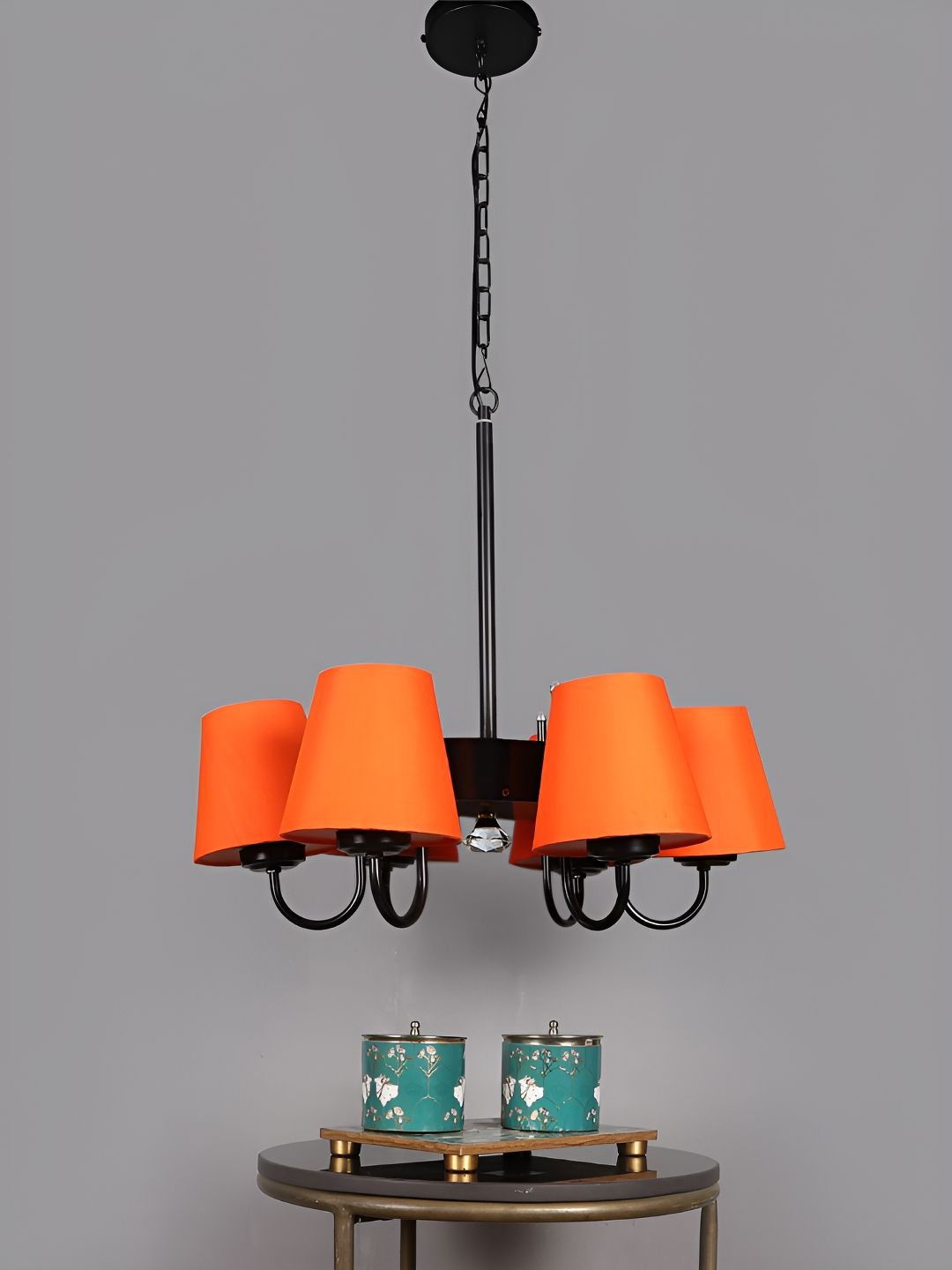 Devansh Orange & Black Iron Quirky Ceiling Lamp-picture-23