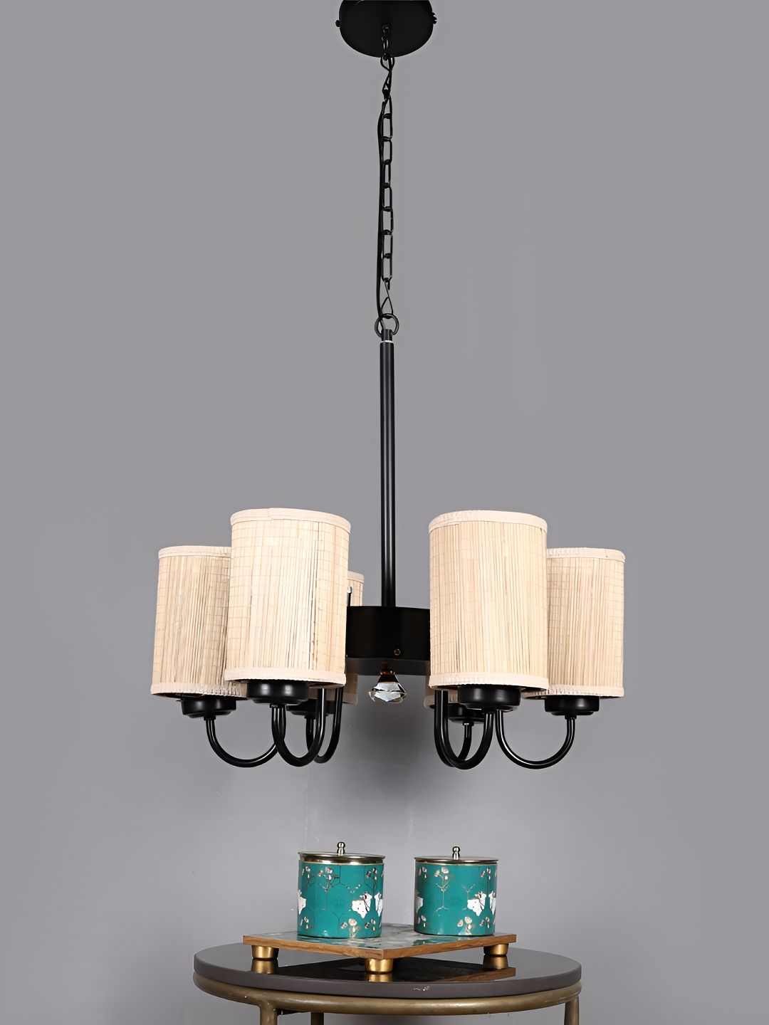 Devansh Beige & Black Iron Quirky Ceiling Lamp-picture-40