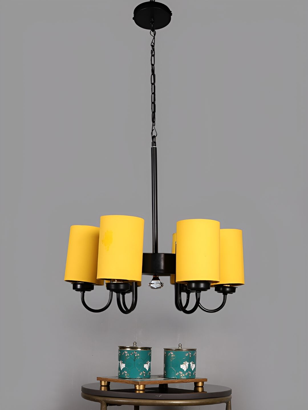 Devansh Yellow & Black Iron Quirky Ceiling Lamp-picture-16