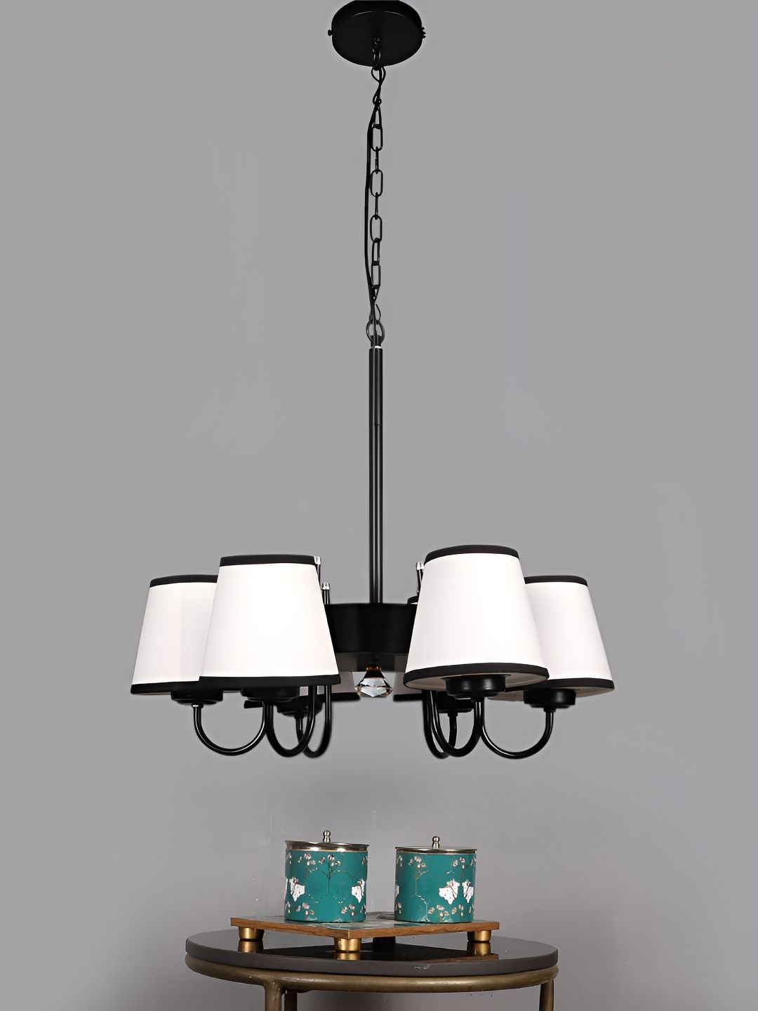 Devansh White & Black Iron Quirky Ceiling Lamp-picture-38
