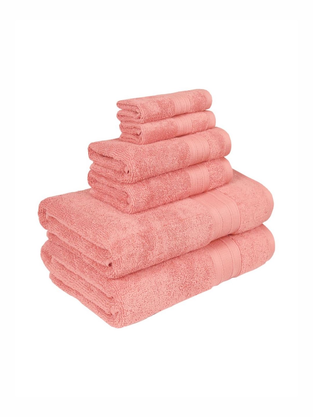 MYTRIDENT Soft Comfort Coral 6 Pieces Pure Cotton 500 GSM Towel Set-picture-53